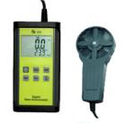 TPI-556轉(zhuǎn)輪式記憶風速計. 顯示：雙數(shù)字LCD.測量：風速：m/s，Km/h，ft/min，Knots，mile/s.溫度：℃，℉.風量：CFM立方英尺每分鐘，CMM立方米每分鐘.量程：a.風速：0.4~30m/s（傳感器：低阻力滾珠軸承風扇）.溫度：-20~80℃  （傳感器：精密熱敏電阻）.風量：0~999900CMM及CFM

